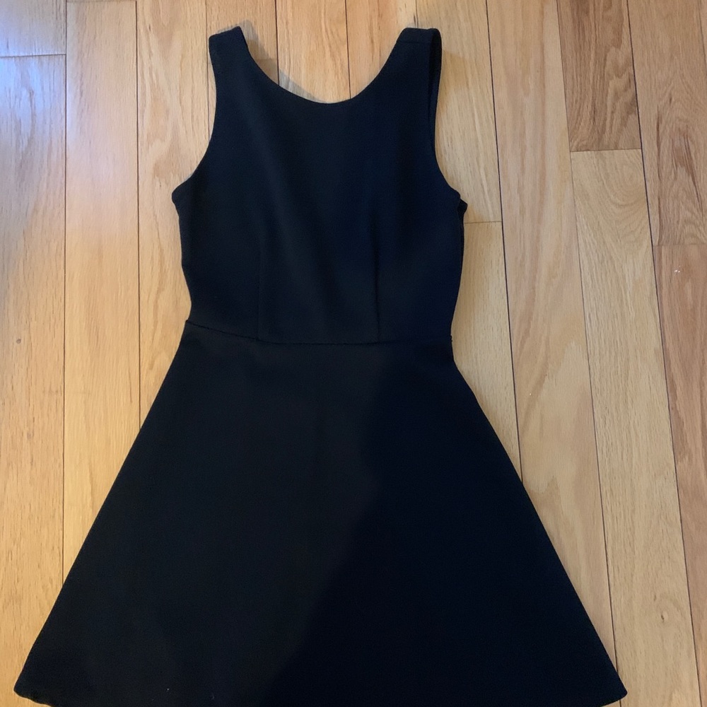 Black dress with deep V open back